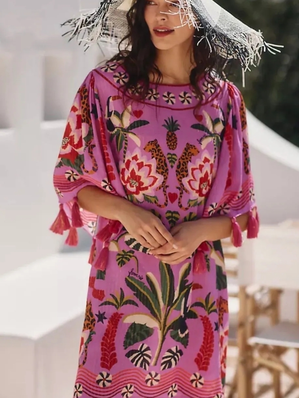FARM Rio Pink Leopard Forest Cover-Up Dress